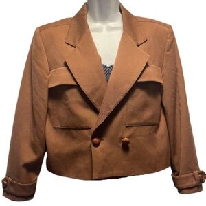 Christian Dior - Vintage Brown Wool Cropped Blazer - size 8